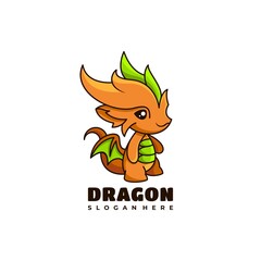 dragon character mascot logo design vector illustration
