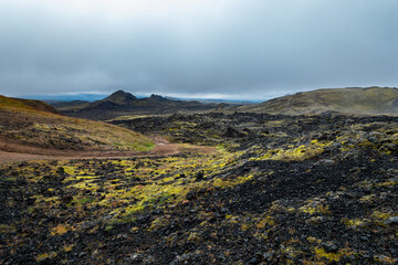 Leirhnjukur volcanic area and cold lava (Lake Myvatn - Krafla), Iceland, Europe