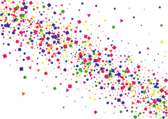 Fiesta Star Decoration. Pink Circle Background. Festive Dot Illustration. Red Explosion Confetti.