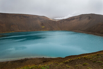 Krafla crater blue lake (Myvatn area), Iceland, Europe