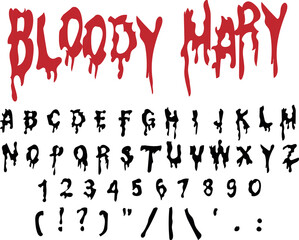 Bloody Marry _ Horror vector fon text