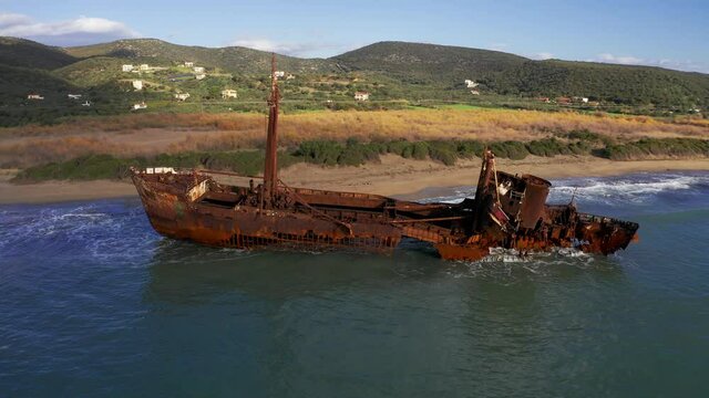Aerial, Dimitrios Shipwreck, Peloponnes, Greece