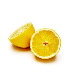 sliced lemon isolate on white background close up