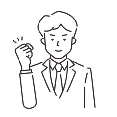 若いサラリーマン_線画_ガッツ