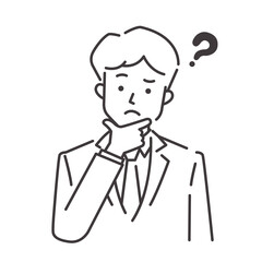 若いサラリーマン_線画_疑問