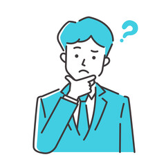 若いサラリーマン_線画_疑問