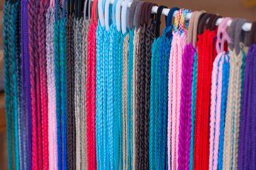 Hair accessories with colored braids