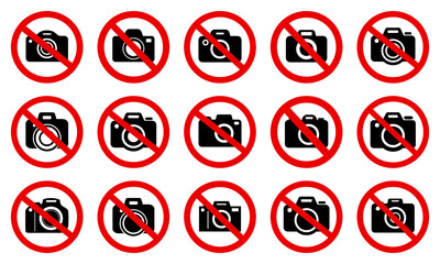 zestaw znaków zakaz fotografowania