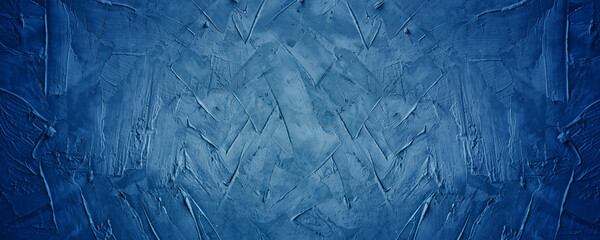 Horizontal dark blue grunge texture cement or concrete wall banner blank background