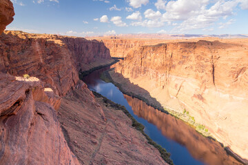 Glen Canyon Dam on the Colorado River in northern Arizona, United States, near the town of Page