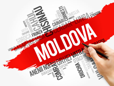 List of cities in Moldova word cloud collage