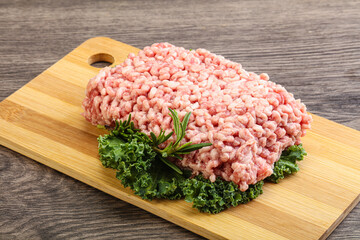 Raw pork minced meat for cooking