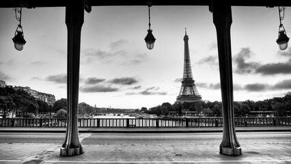  Eiffel tower and Bir-Hakeim  bridge                          