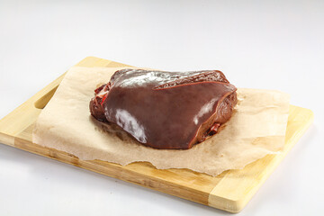 Raw lamb liver for cooking