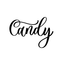 Obraz premium Candy - lettering logo template design. Vector illustration.