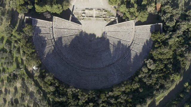 Aerial, Ancient Theater von Epidauros, Peloponnese, Greece