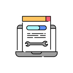 Fixing problem color line icon. Pictogram for web page, mobile app