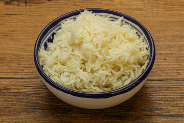 Steamed basmati rice in the bowl