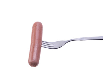 sausage on fork