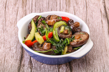 Marinated shiitake mushrooms with herbs