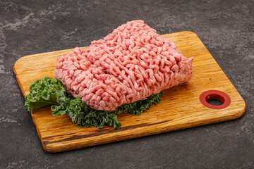 Raw pork minced meat for cooking