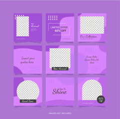 Template Feed Instagram Fashion Women Puzzle Vector