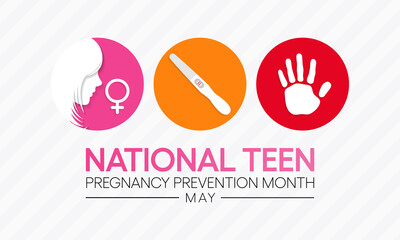 Vector illustration on the theme of Teen pregnancy prevention month observed each year in May across United States of America.