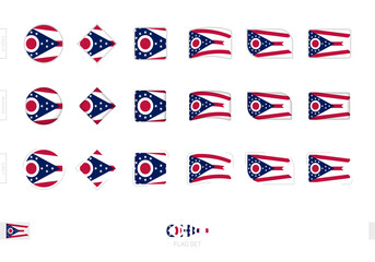 Ohio flag set, simple flags of Ohio with three different effects.