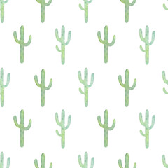 Watercolor Cactus Pattern