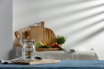 Spring table in the kitchen on a beautiful sunny day 