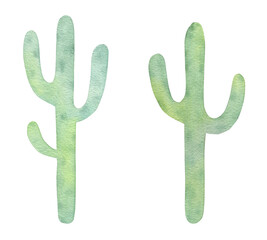 Watercolor Cactuses Set
