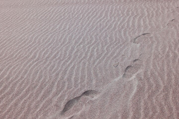 Fototapeta na wymiar footsteps at the beach 