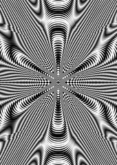 Moire effect, hypnotic pattern, psychedelic background. Op art, optical illusion. Modern design, graphic texture. - obrazy, fototapety, plakaty