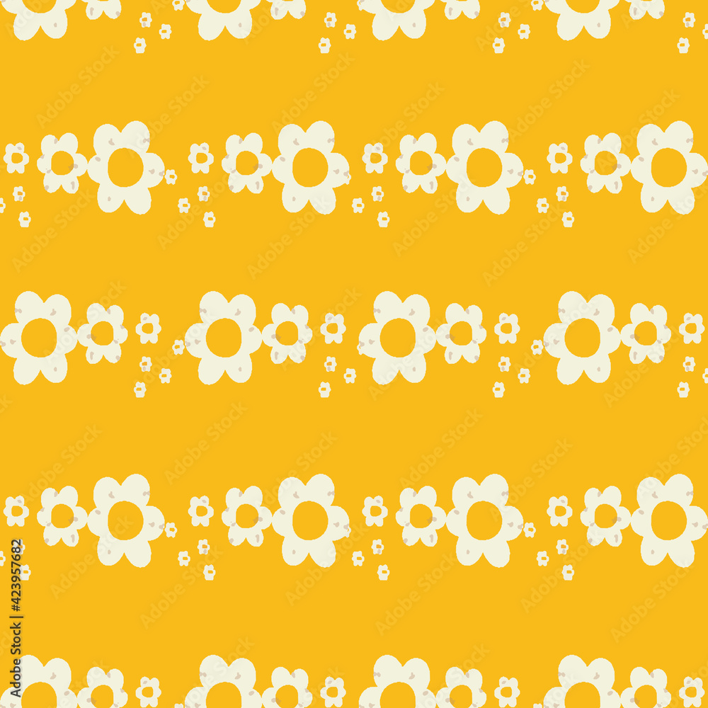 Poster lovely retro flower vector seamless repeat pattern print background