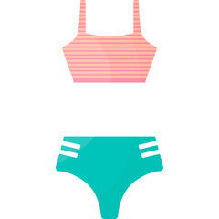 Summer bright 2 pieces swimsuit with stripes