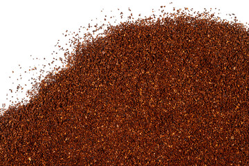 Pile of ground coffee