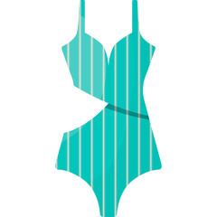 Summer bright swimsuit with stripes