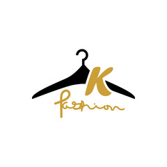 illustration of minimalist botique logo design . the elegant silhouette hanger icon