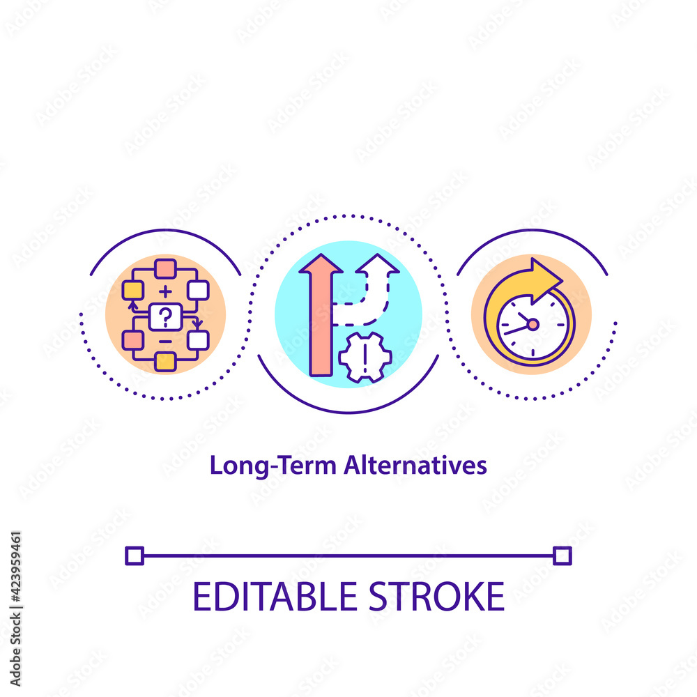 Poster long-term alternatives concept icon. choose option. career opportunities. problem solving strategy i