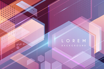 Abstract neon color geometric shapes background