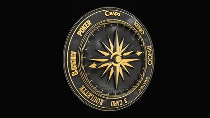 3d Rendering Compass on the Casino