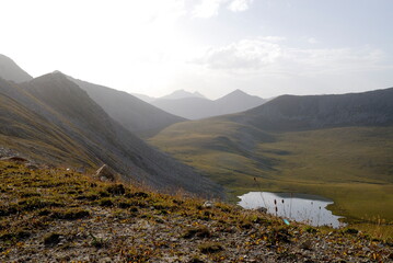 Kelsey lakes mountain pass summer day view