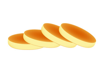 Souffle pancakes vector. Souffle pancakes is Dessert. Souffle pancakes on white background.