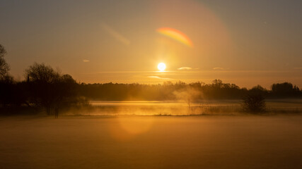 Fototapeta na wymiar Spring Sunrise Mist