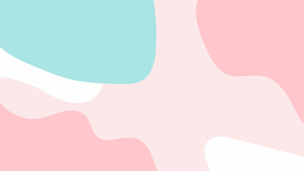 Beautiful pastel social media banner template with minimal abstract organic shapes composition in trendy contemporary collage style	 - obrazy, fototapety, plakaty
