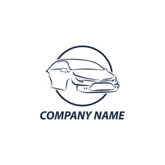 car logo design with concept sports vehicle icon silhouette on white background. Vector illustration.