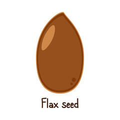 Flax seed vector. Flax seed on white background.