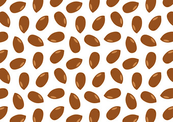 Flax pattern wallpaper. Flax seed on white background.
