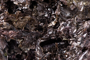 Close up of dried seaweed sheet isolated on white background