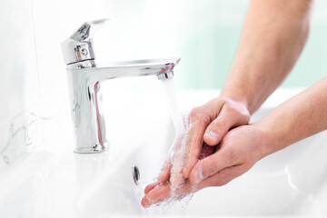thorough hand washing with soap and water to prevent coronavirus - Image